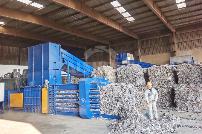 液压打包机用于中国长三角年处理10万吨纺织废料制替代燃料项目