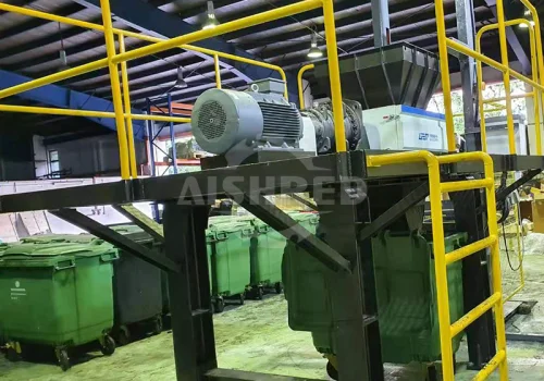 医疗废物粉碎机 双轴医疗垃圾破碎机 进出料口可定制